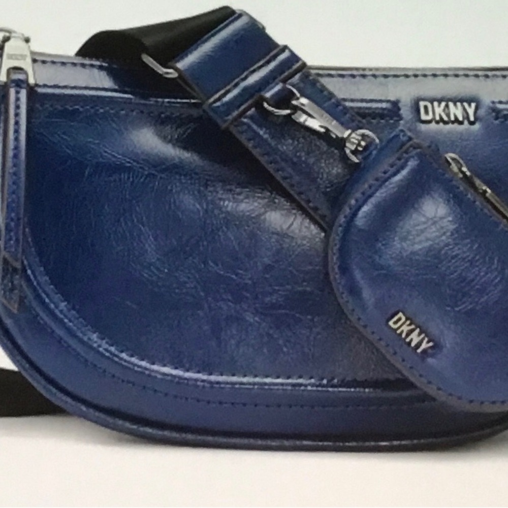 DKNY Orion Crossbody Navy Blue Bag w/Coin Purse Top Zip Removable Strap